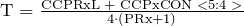 \text{T} = \frac{\text{CCPRxL + CCPxCON \textless 5:4 \textgreater}}{4 \cdot (\text{PRx}+1)}